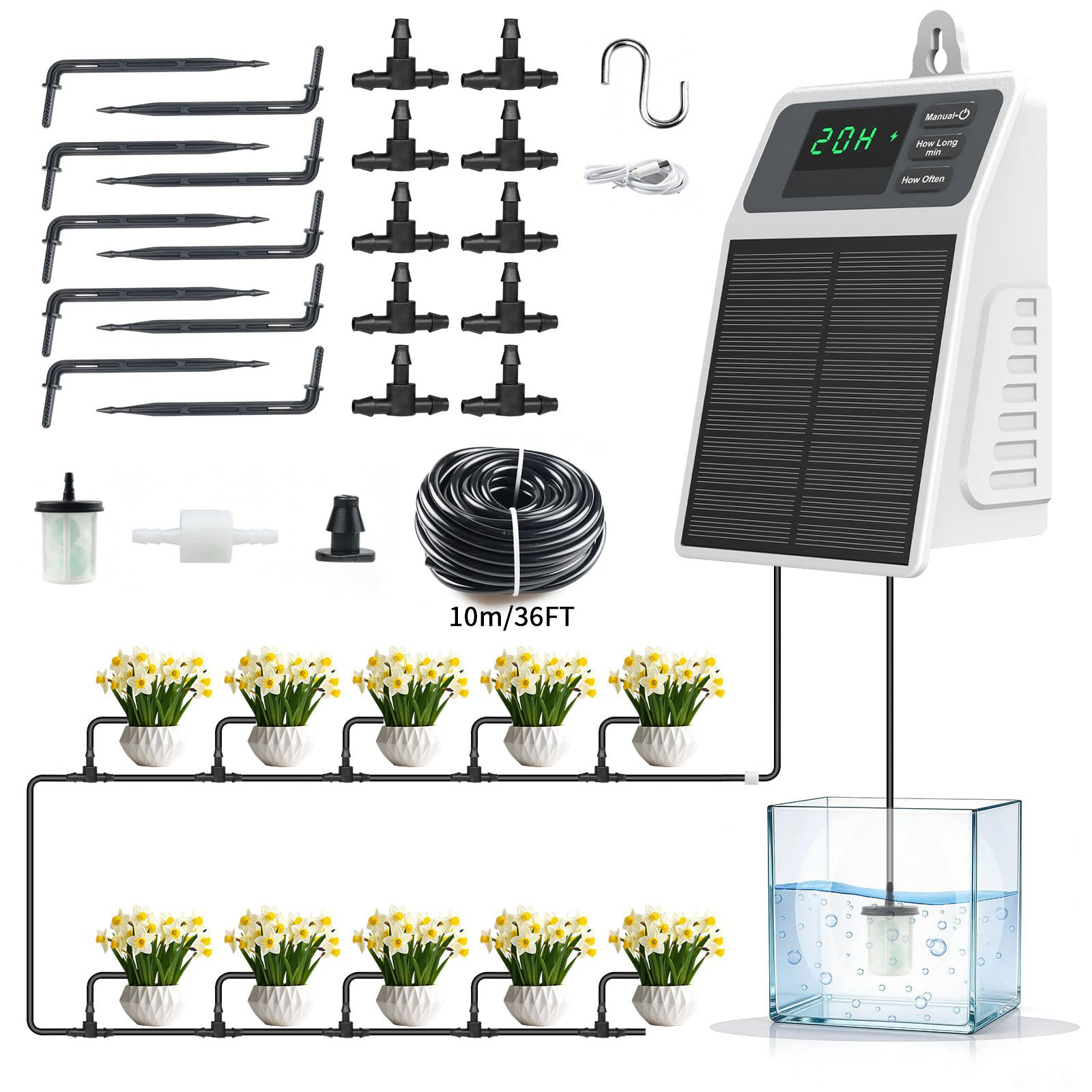 Smart Garden Sprinkler - Усовершенствованная солнечная система капельного полива: автоматическое