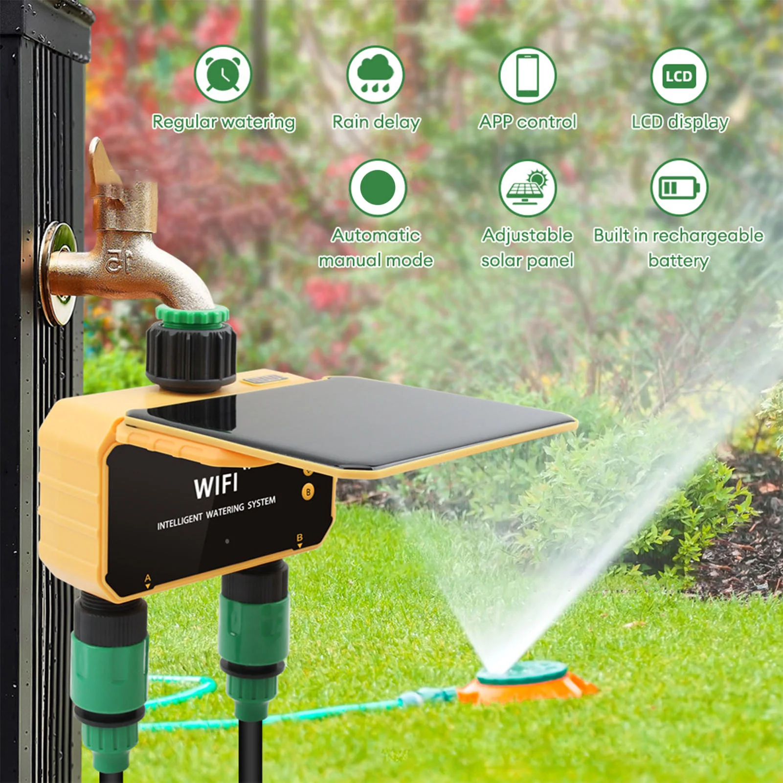 Smart Garden Sprinkler - Солнечный Wi-Fi таймер для умного полива