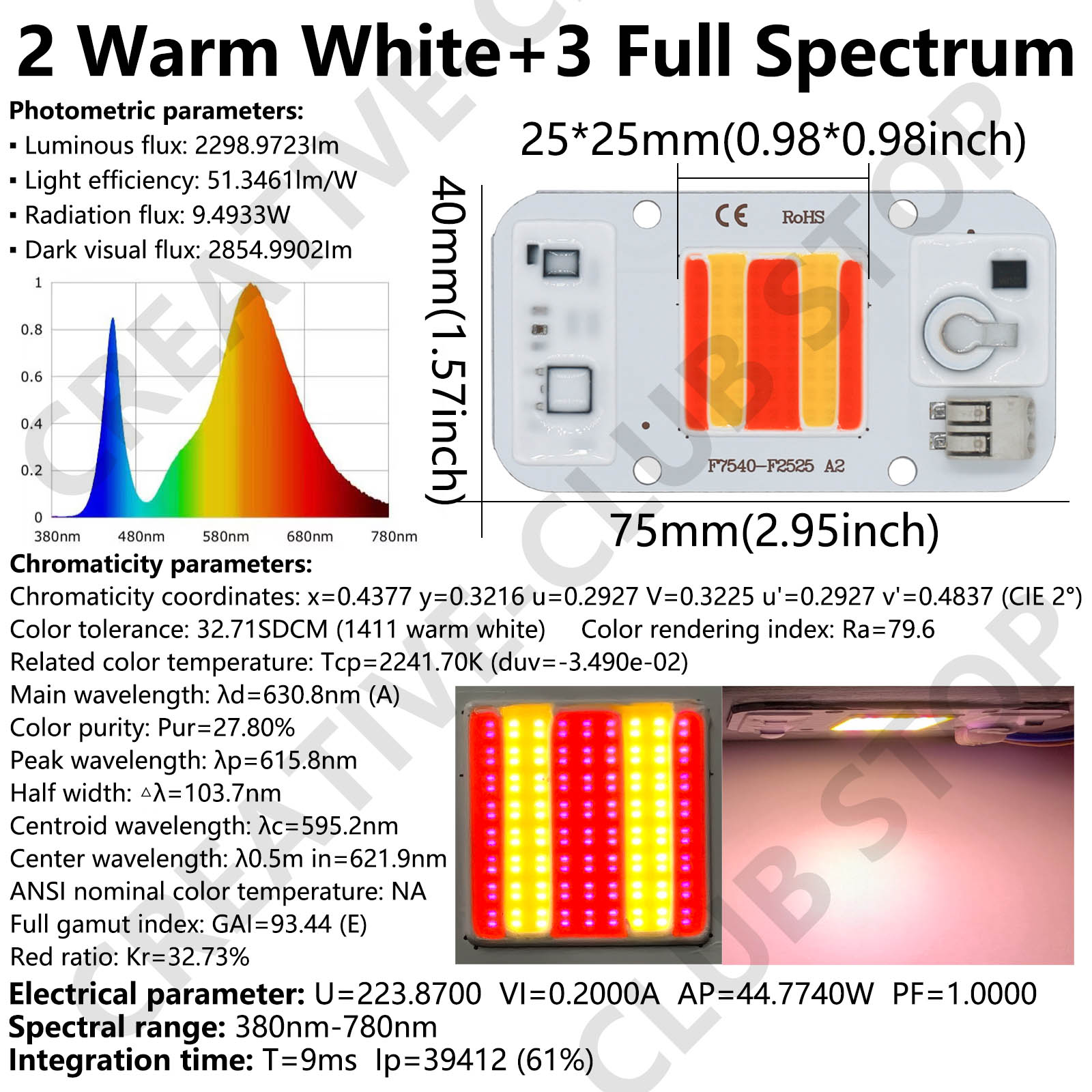 50 Вт светодиодный чип COB, бе – обзор и цена Plant Grow Light Full Spectrum