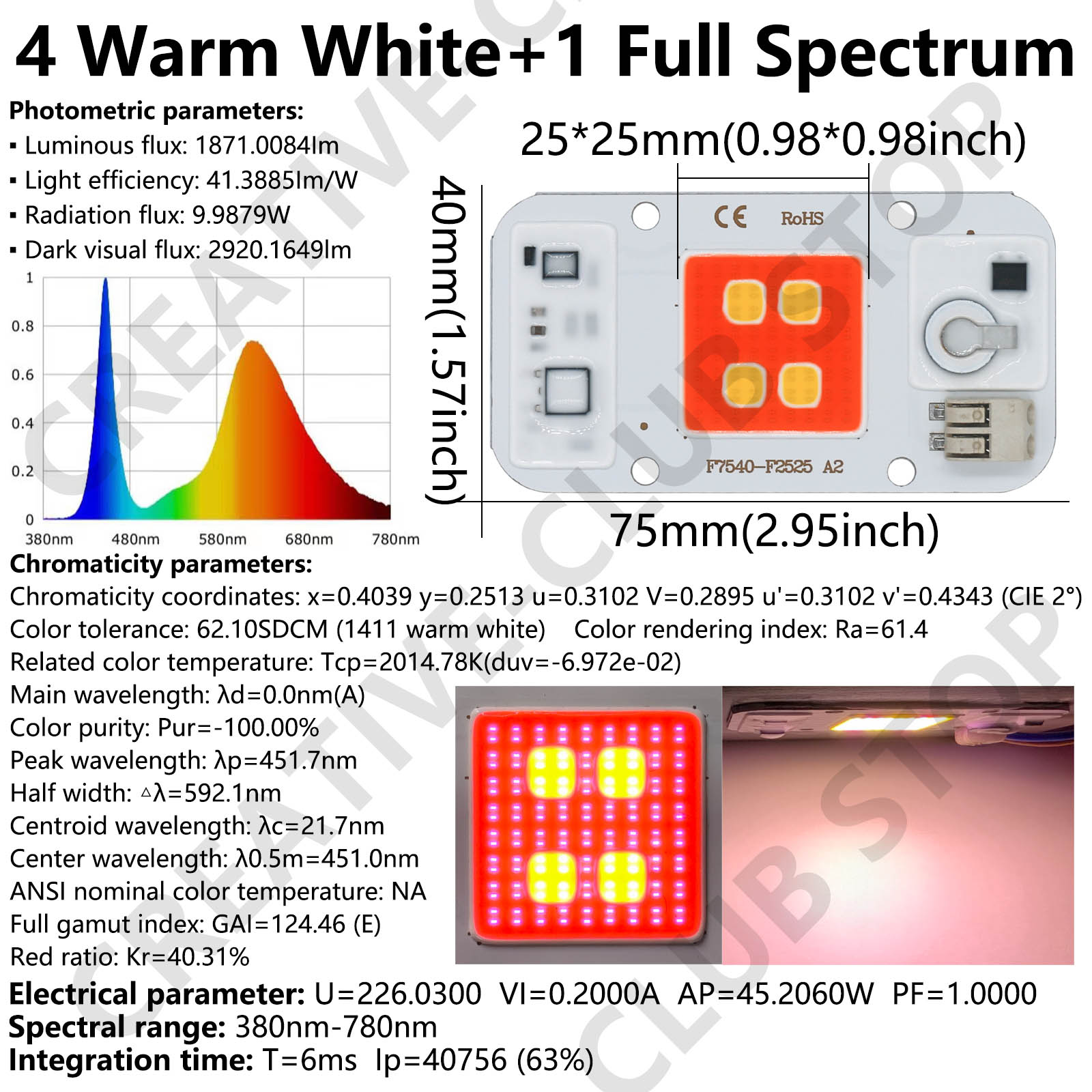 50 Вт светодиодный чип COB, бе – обзор и цена Plant Grow Light Full Spectrum