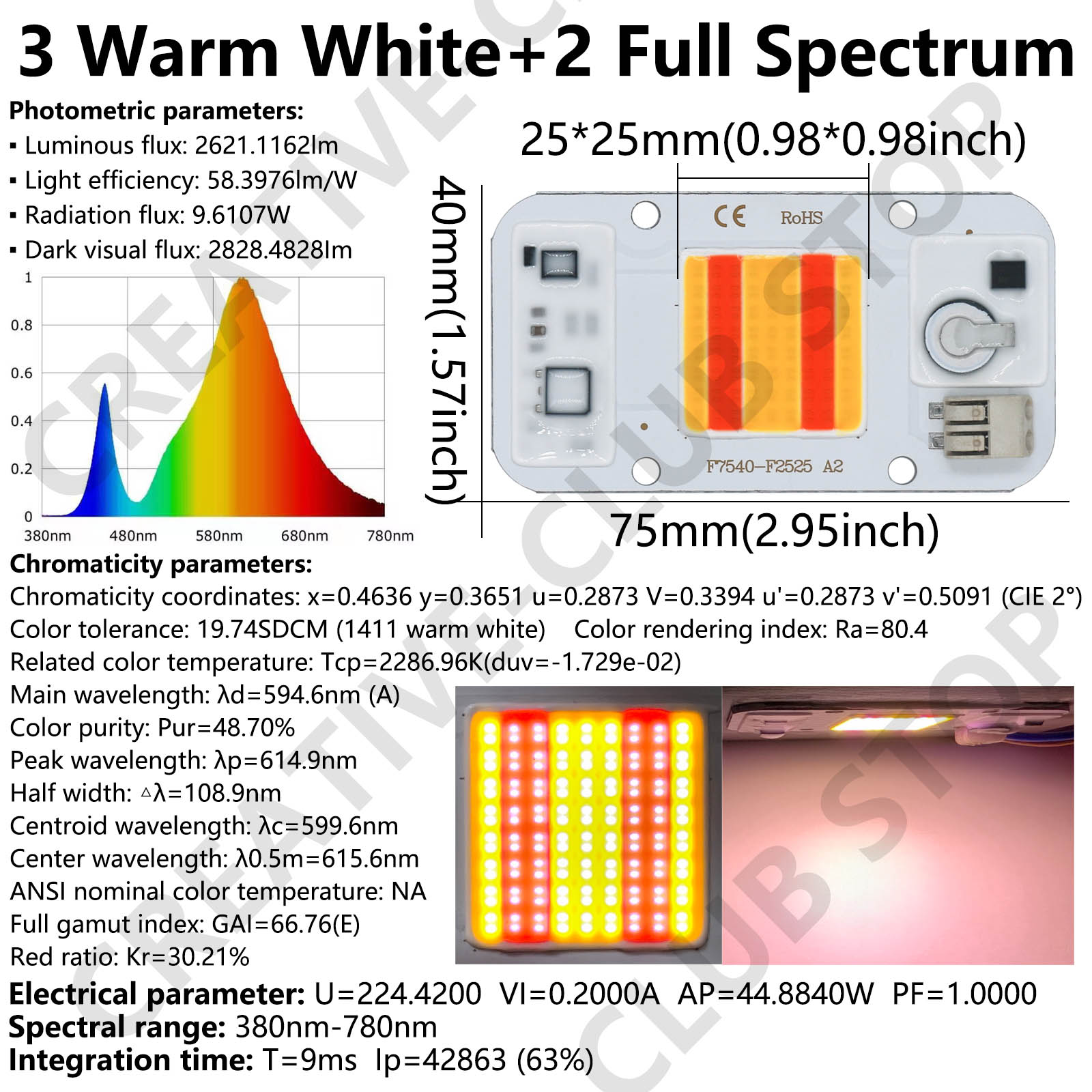 50 Вт светодиодный чип COB, бе – обзор и цена Plant Grow Light Full Spectrum