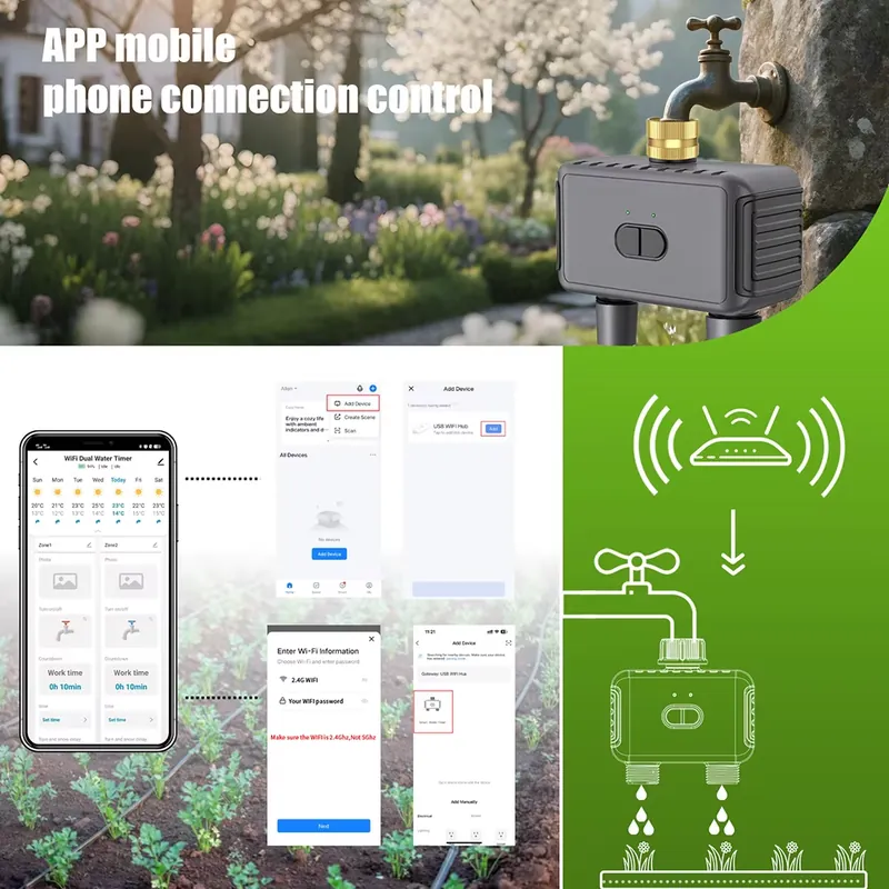WAP01 Умный таймер полива с Wi – обзор и цена Smart Garden Water Timer